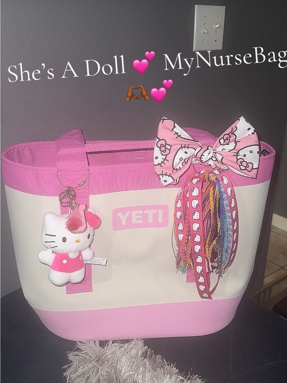 Yeti Cream and Pink Tote